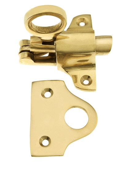 Solid Brass Transom Window Latch in Polished Brass.